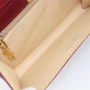 GUCCI Interlocking G Shoulder Bag Leather Red Gold 121546 Auth 202982-10