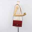 GUCCI Interlocking G Shoulder Bag Leather Red Gold 121546 Auth 202982-23