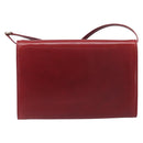 GUCCI Interlocking G Shoulder Bag Leather Red Gold 121546 Auth 202982-2