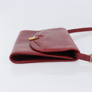 GUCCI Interlocking G Shoulder Bag Leather Red Gold 121546 Auth 202982-3