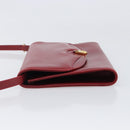 GUCCI Interlocking G Shoulder Bag Leather Red Gold 121546 Auth 202982-4