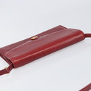 GUCCI Interlocking G Shoulder Bag Leather Red Gold 121546 Auth 202982-6