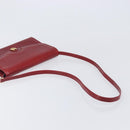 GUCCI Interlocking G Shoulder Bag Leather Red Gold 121546 Auth 202982-7