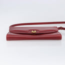GUCCI Interlocking G Shoulder Bag Leather Red Gold 121546 Auth 202982-5