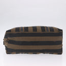 FENDI Pecan Canvas Tote Bag Brown Black Auth 202984-5