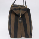 FENDI Pecan Canvas Tote Bag Brown Black Auth 202984-4