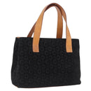 CELINE C Macadam Canvas Hand Bag Suede Black Silver Auth 202985-1