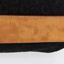 CELINE C Macadam Canvas Hand Bag Suede Black Silver Auth 202985-10