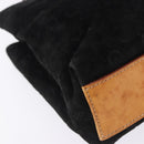 CELINE C Macadam Canvas Hand Bag Suede Black Silver Auth 202985-13