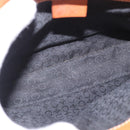 CELINE C Macadam Canvas Hand Bag Suede Black Silver Auth 202985-16