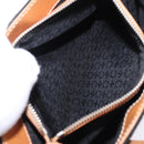 CELINE C Macadam Canvas Hand Bag Suede Black Silver Auth 202985-23