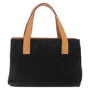 CELINE C Macadam Canvas Hand Bag Suede Black Silver Auth 202985-3