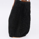 CELINE C Macadam Canvas Hand Bag Suede Black Silver Auth 202985-4