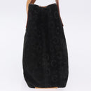 CELINE C Macadam Canvas Hand Bag Suede Black Silver Auth 202985-5