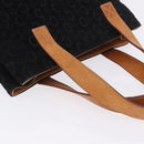 CELINE C Macadam Canvas Hand Bag Suede Black Silver Auth 202985-6