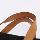 CELINE C Macadam Canvas Hand Bag Suede Black Silver Auth 202985-8