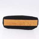 CELINE C Macadam Canvas Hand Bag Suede Black Silver Auth 202985-9