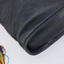 LOEWE Flamenco Shoulder Bag Leather Black Auth 202986A-14