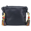 LOEWE Flamenco Shoulder Bag Leather Black Auth 202986A-13