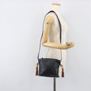 LOEWE Flamenco Shoulder Bag Leather Black Auth 202986A-21
