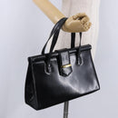 SAINT LAURENT Hand Bag Leather Black Gold 311210 Auth 202987-23