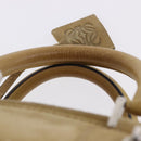 LOEWE Amazona 30 Hand Bag Suede Beige Silver Auth 202990V-15