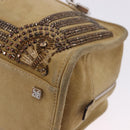 LOEWE Amazona 30 Hand Bag Suede Beige Silver Auth 202990V-17