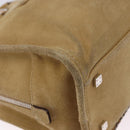 LOEWE Amazona 30 Hand Bag Suede Beige Silver Auth 202990V-18