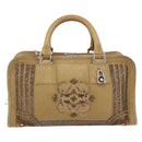 LOEWE Amazona 30 Hand Bag Suede Beige Silver Auth 202990V-13