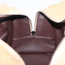 LOEWE Amazona 30 Hand Bag Suede Beige Silver Auth 202990V-23