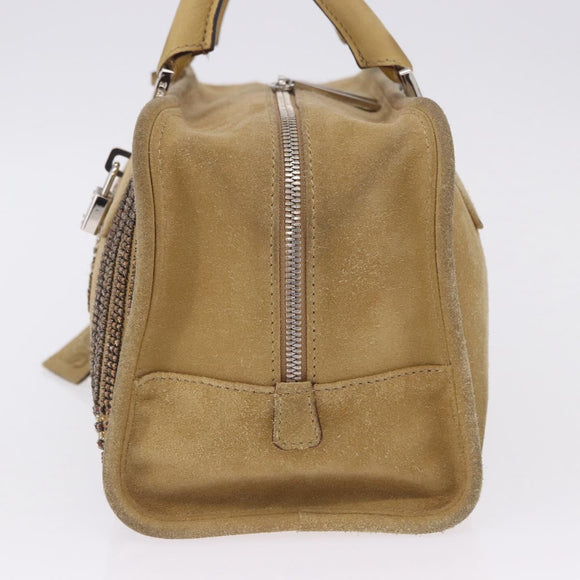 LOEWE Amazona 30 Hand Bag Suede Beige Silver Auth 202990V