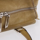 LOEWE Amazona 30 Hand Bag Suede Beige Silver Auth 202990V-7