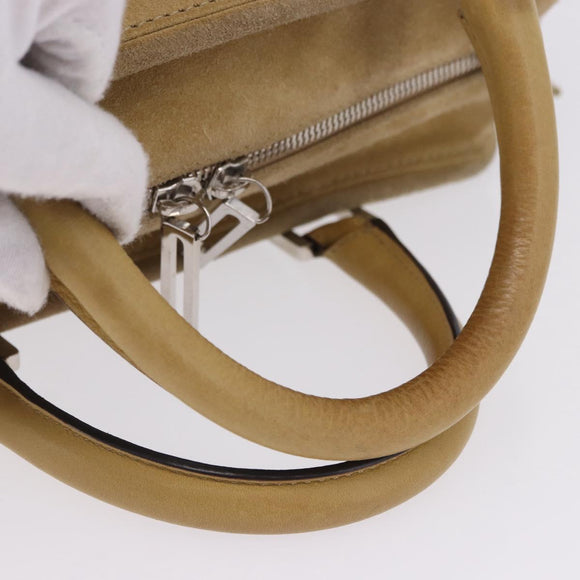 LOEWE Amazona 30 Hand Bag Suede Beige Silver Auth 202990V