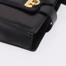 Salvatore Ferragamo Gancini Shoulder Bag Leather Black Gold Auth 202991A-16