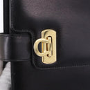 Salvatore Ferragamo Gancini Shoulder Bag Leather Black Gold Auth 202991A-19