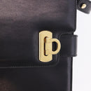 Salvatore Ferragamo Gancini Shoulder Bag Leather Black Gold Auth 202991A-20