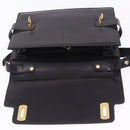 Salvatore Ferragamo Gancini Shoulder Bag Leather Black Gold Auth 202991A-21