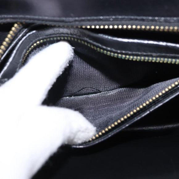Salvatore Ferragamo Gancini Shoulder Bag Leather Black Gold Auth 202991A