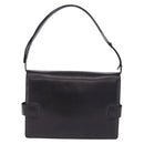 Salvatore Ferragamo Gancini Shoulder Bag Leather Black Gold Auth 202991A-2