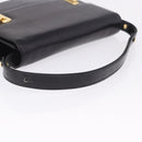 Salvatore Ferragamo Gancini Shoulder Bag Leather Black Gold Auth 202991A-7