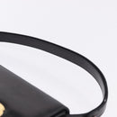 Salvatore Ferragamo Gancini Shoulder Bag Leather Black Gold Auth 202991A-14