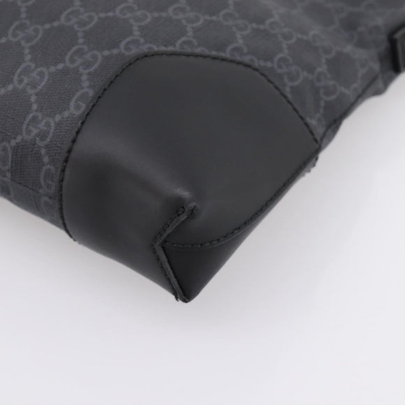 GUCCI GG Supreme Sherry Line Shoulder Bag PVC Black Silver 474139 Auth 202992