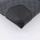 GUCCI GG Supreme Sherry Line Shoulder Bag PVC Black Silver 474139 Auth 202992-16