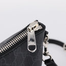 GUCCI GG Supreme Sherry Line Shoulder Bag PVC Black Silver 474139 Auth 202992-17