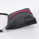 GUCCI GG Supreme Sherry Line Shoulder Bag PVC Black Silver 474139 Auth 202992-3