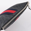 GUCCI GG Supreme Sherry Line Shoulder Bag PVC Black Silver 474139 Auth 202992-6