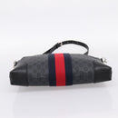 GUCCI GG Supreme Sherry Line Shoulder Bag PVC Black Silver 474139 Auth 202992-5