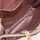 Miu Miu Tote Bag Leather Sequins 2way Beige Gold Auth 202996M-20