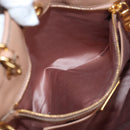 Miu Miu Tote Bag Leather Sequins 2way Beige Gold Auth 202996M-25