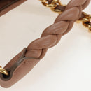 Miu Miu Tote Bag Leather Sequins 2way Beige Gold Auth 202996M-9